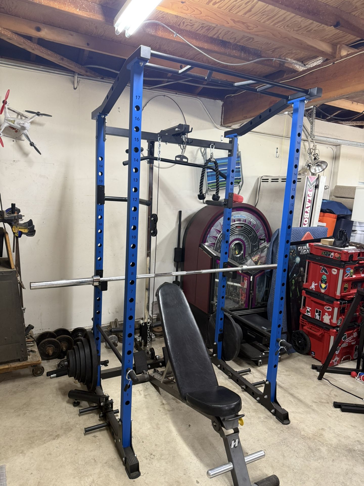 ER Kang Power Rack With Bar And Weights