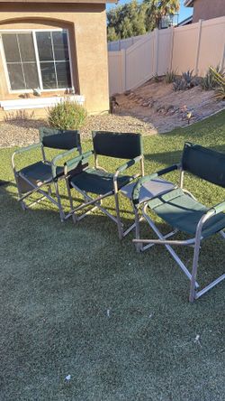 Folding Canvas Camp Chair Set Of 3