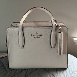 Authentic Kate Spade Rowe Medium Satchel in Pebble Leather Peach Puff