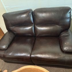 Leather Loveseat 