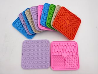 12 Silicone Dog Cat Lick Mats Slow Feeder Suction Cup Feeding Dish
