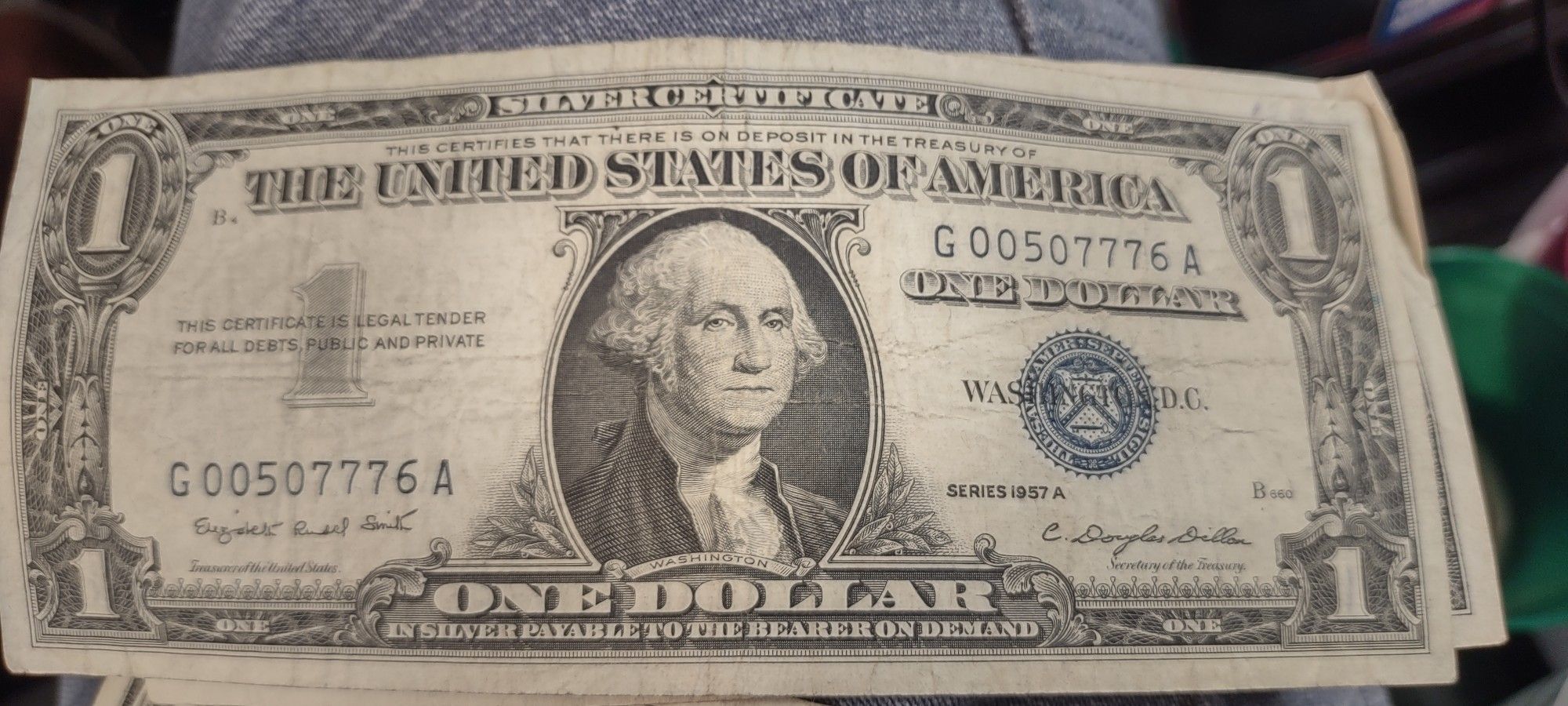 Silver Dollar Certificate 1957 777