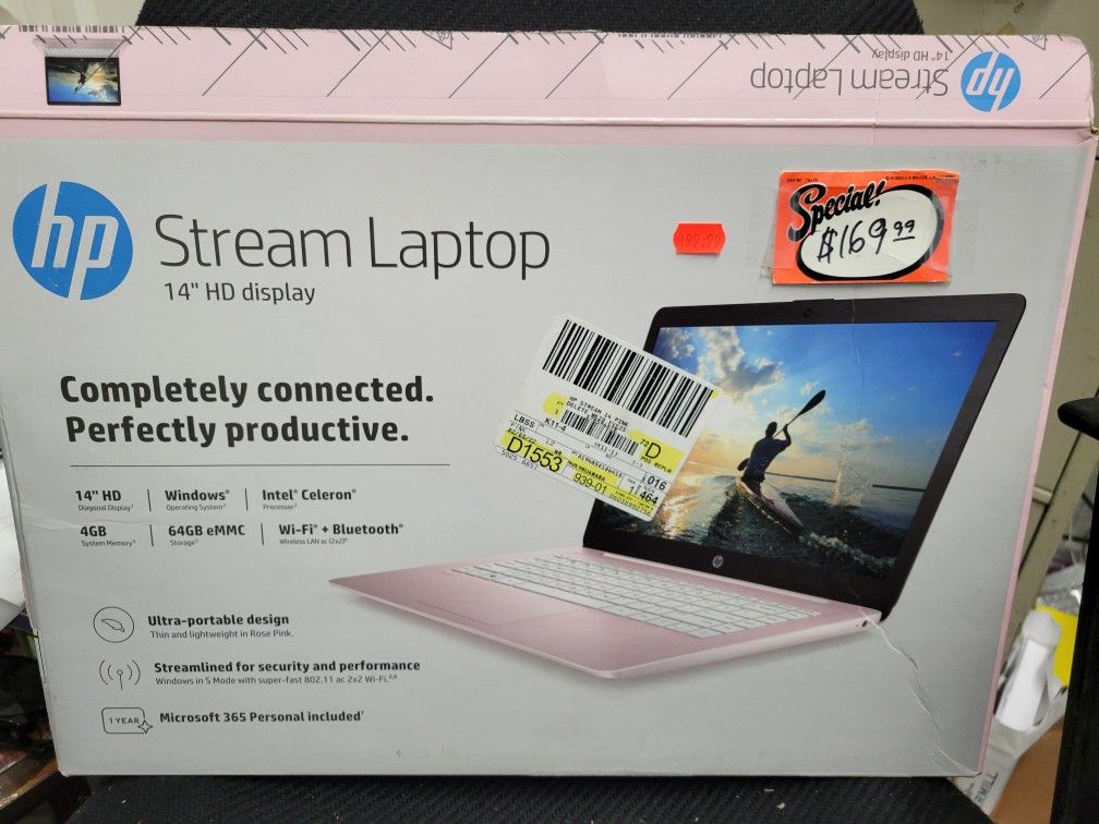 14" HP Stream 14-cb172wm Windows 11 Touchscreen Pink Laptop