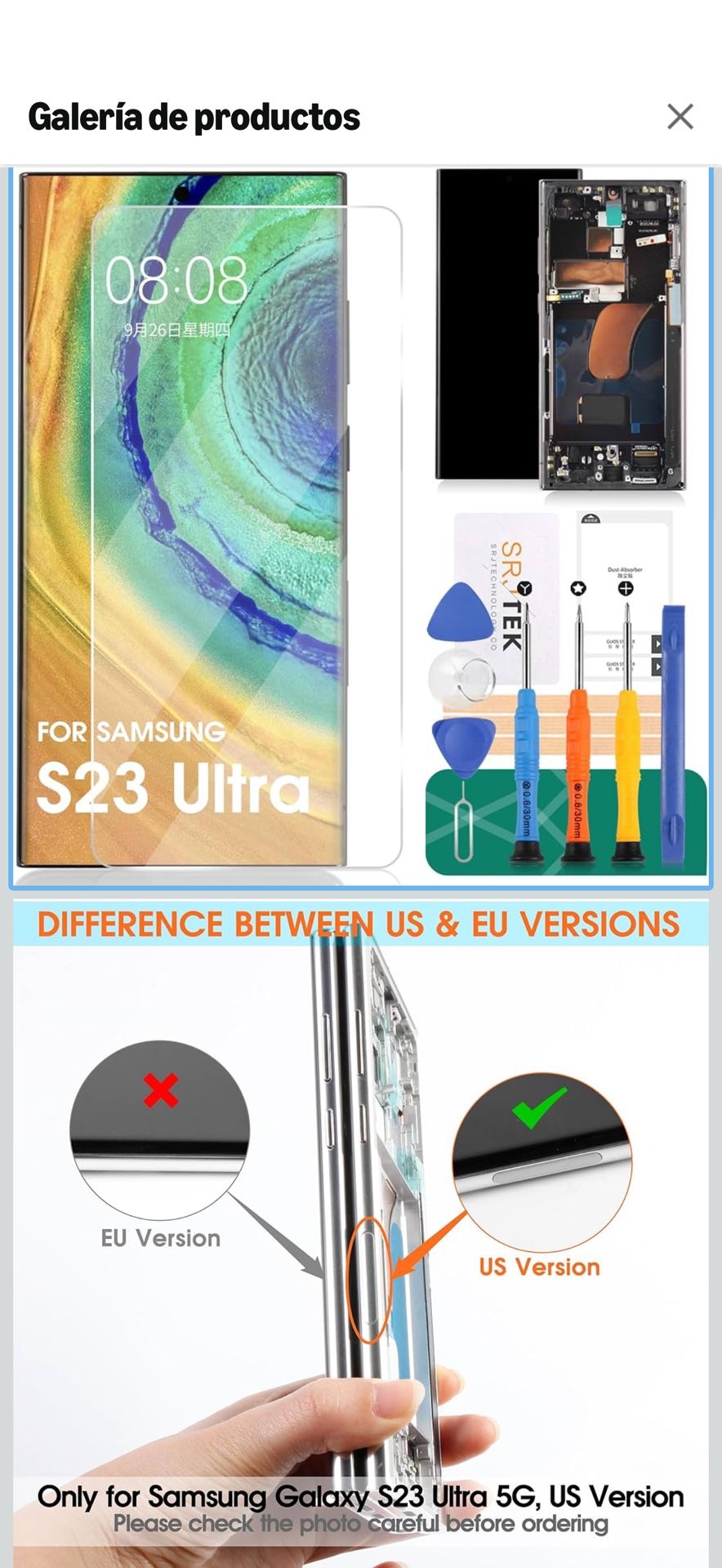 OLED screen for Samsung S23 Ultra, replacement LCD digitizer for Samsung S23 Ultra, 0.18 oz, screen for Samsung SM-S918, touchscreen repair kits with