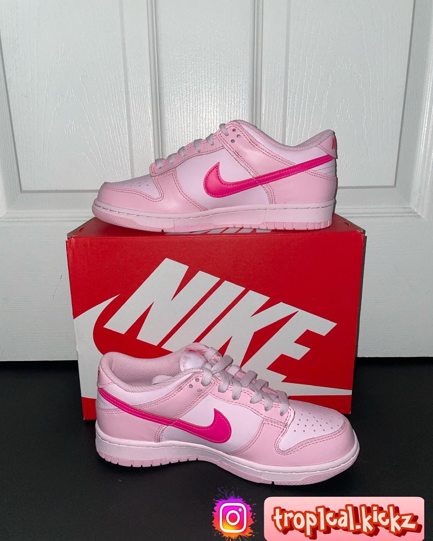 Nike Dunk Low Triple Pink Size 7Y/8.5W