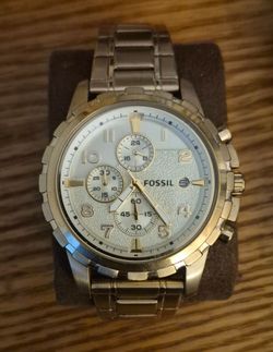 Fossil Dean FS4867 Men Gold Stainless Steel Analog Dial Chronograph Watch HME571
