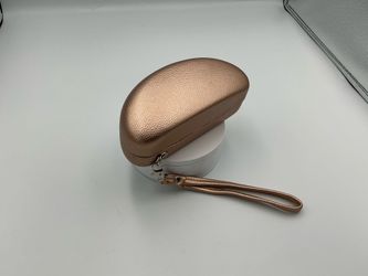 Metallic Rose Gold Sunglasses Case With Wrist Strap