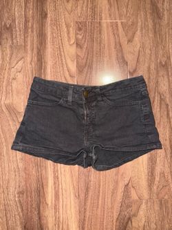 American Apparel Black Denim Low-Rise Short Shorts