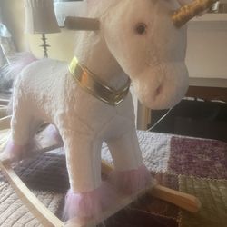 Like New Kids Wooden Rocking Unicorn 