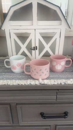 Pink And White Mugs 