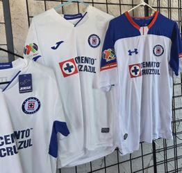 Joma Under Armour Pirma mens JERSEY'S Futbol Club Cruz Azul Size médium y XL No Trade 