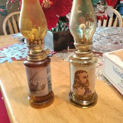 Two Very Old Small Kerosene Lamps