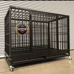 Dog Cage Kennel Size XL With Grid Trays And Feeding Bowls New In Box 