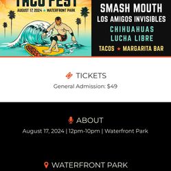 2 Tickets For Taco Fest $60 Bucks 