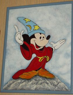 Collectible Mickey Mouse the Sorcerer with colorful textured finish