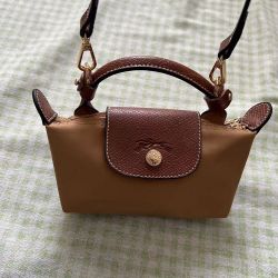 Longchamp Le Pliage Mini Pouch Brown Crossbody Bag