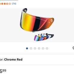 Motorcycle Helmet Visor Chrome Red