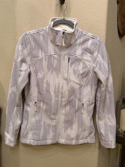 The North Face Women White & Black Polka Dot Fleece Lined Zip Jacket Size Small