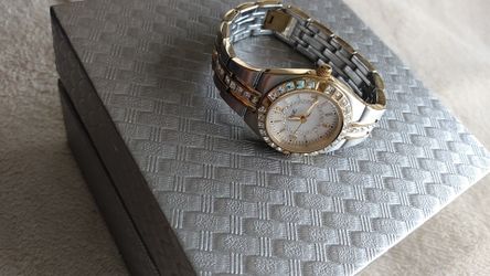 Relic. Silver Gold CZ diamond watch