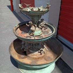"Antique Tier Water Fountain Comes With Original Pump Needs To Be Refurnished "