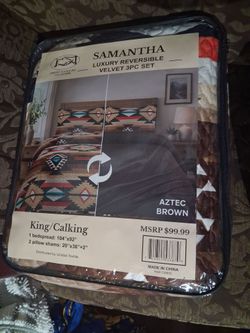 Samantha Luxury Reversible Velvet 3PC Bedding Set King