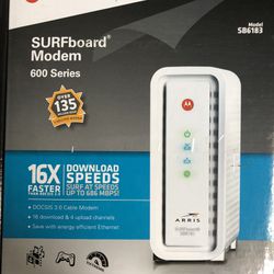 Motorola Arris SB6183 Cable Modem Used Like New With Box And Adapter 