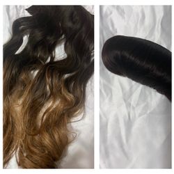 hair extensions 24” long and New hair Volume bump insert