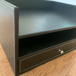 📋🗂📕Office Desk Storage 1 Drawer File Cabinet Organizer Leatherette