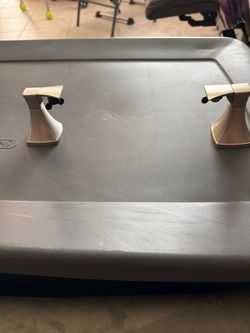 Pair of Modern Brushed Nickel Glass Shelf Brackets / Wall Mounts