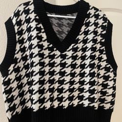 Black And White Knit Vest