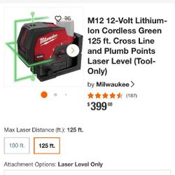 M12 Milwaukee Láser TOOL ONLY $$280