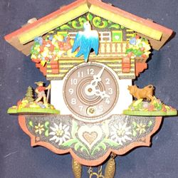 Rare Vintage German Bird House Pendulum Cuckoo Clock

