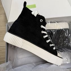 High Top Sneakers, Cute Corduroy，Memory Foam  Insole Size 7