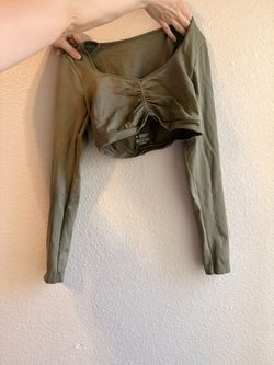 Green Long sleeve Crop