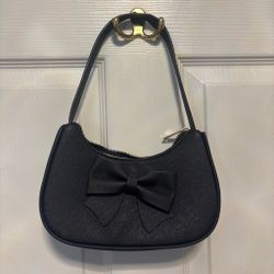 black bow shoulder bag