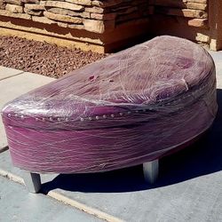 Royal Purple Studded  Half-Moon Ottoman