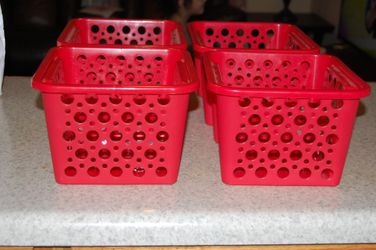 4 BASKETS RED ORGANIZE closet ♥