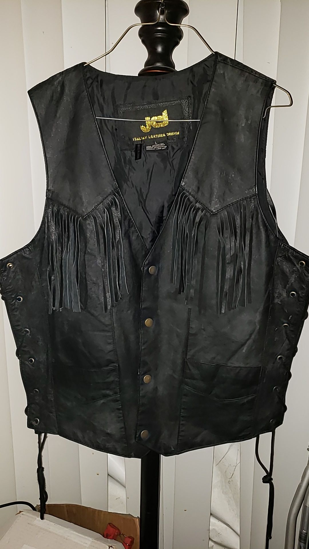 Black Leather Vest