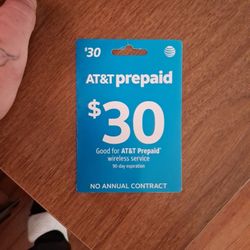 At&t 30$ Prepaid Service For $15