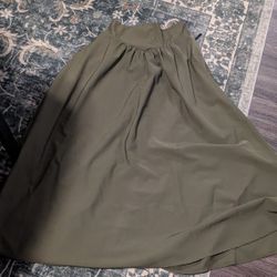 Scarlett Darkness Olive Corset Maxi Skirt With Pockets (M)