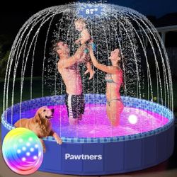Dog Sprinkler Pool / Kiddie Pool With Lights And Sprinkler NEW