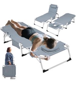 XMT 3-in-1 Tanning Chair with Face Hole for Outside, 5-Position Reclining & Head Cushion – Portable Folding Beach Lounge Chairs for Pool, Lawn, Yard (