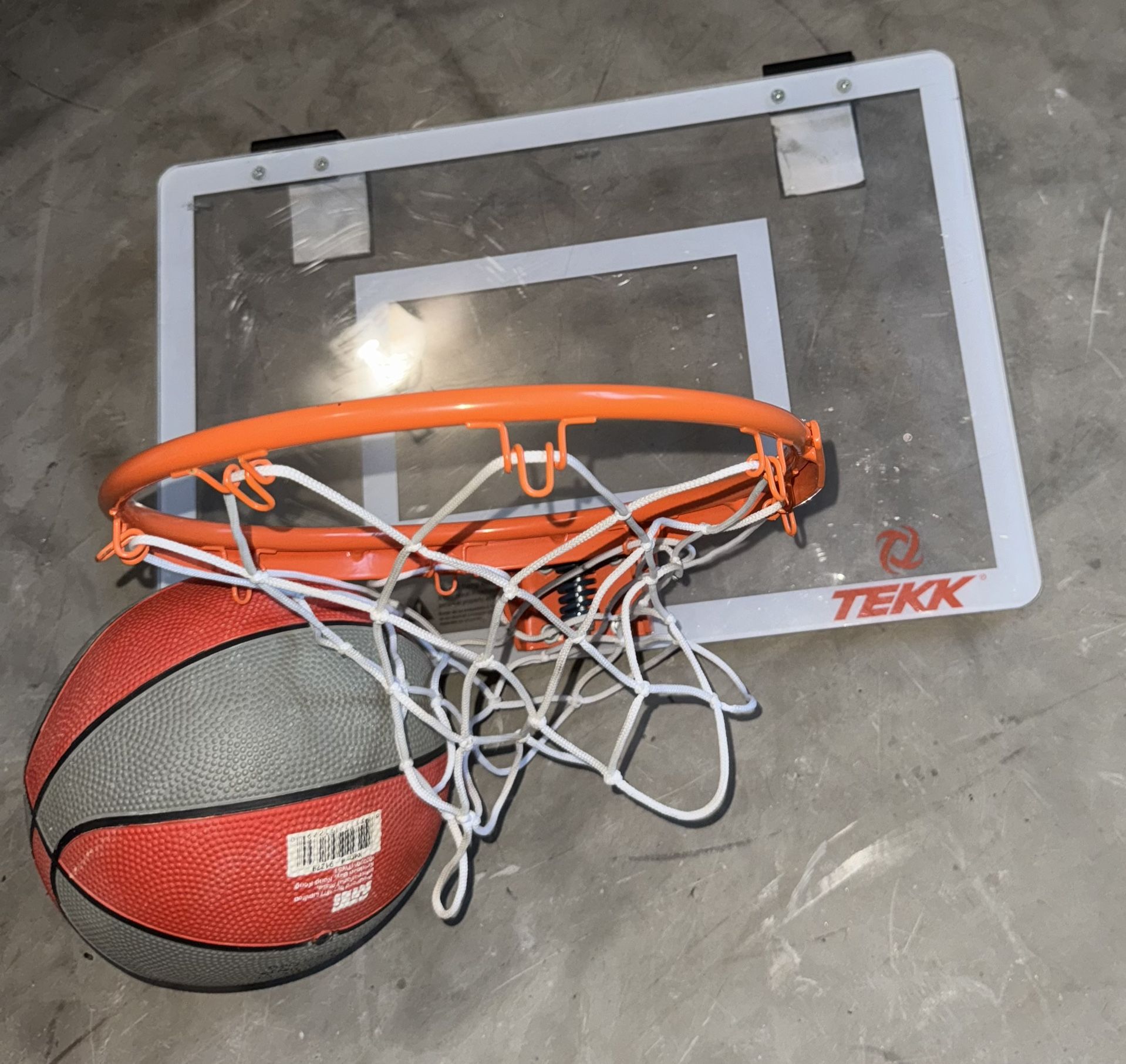 TEKK Pro Mini Basketball Hoop – Over-the-Door Backboard + Rim + Ball