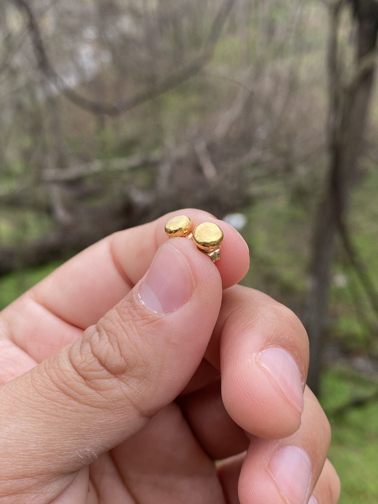 Hand Made Solid 24k Gold Earrings