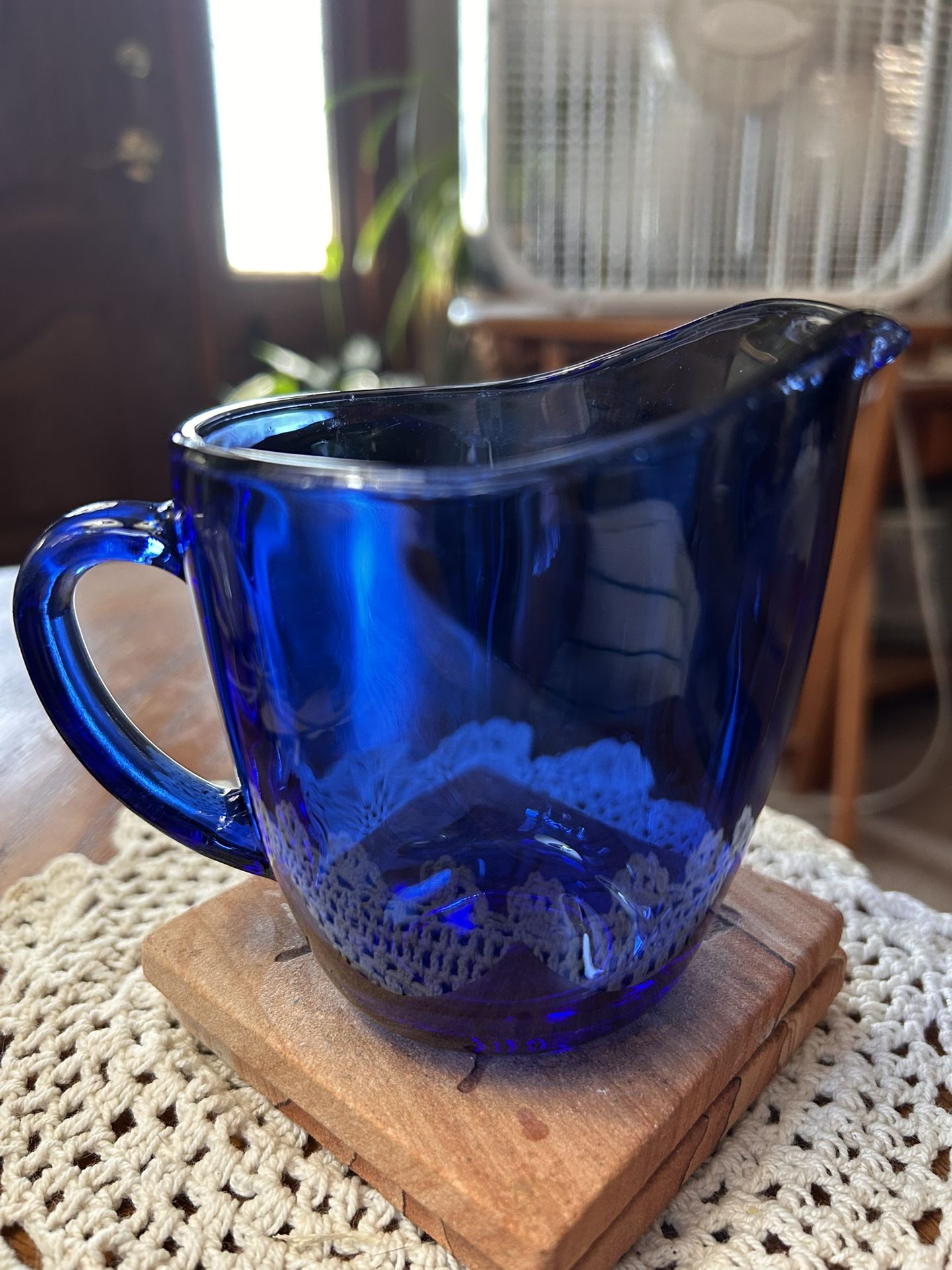 Vintage Anchor Hocking Cobalt Blue Glass Creamer