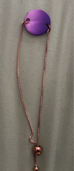Purple shell and copper bracelet