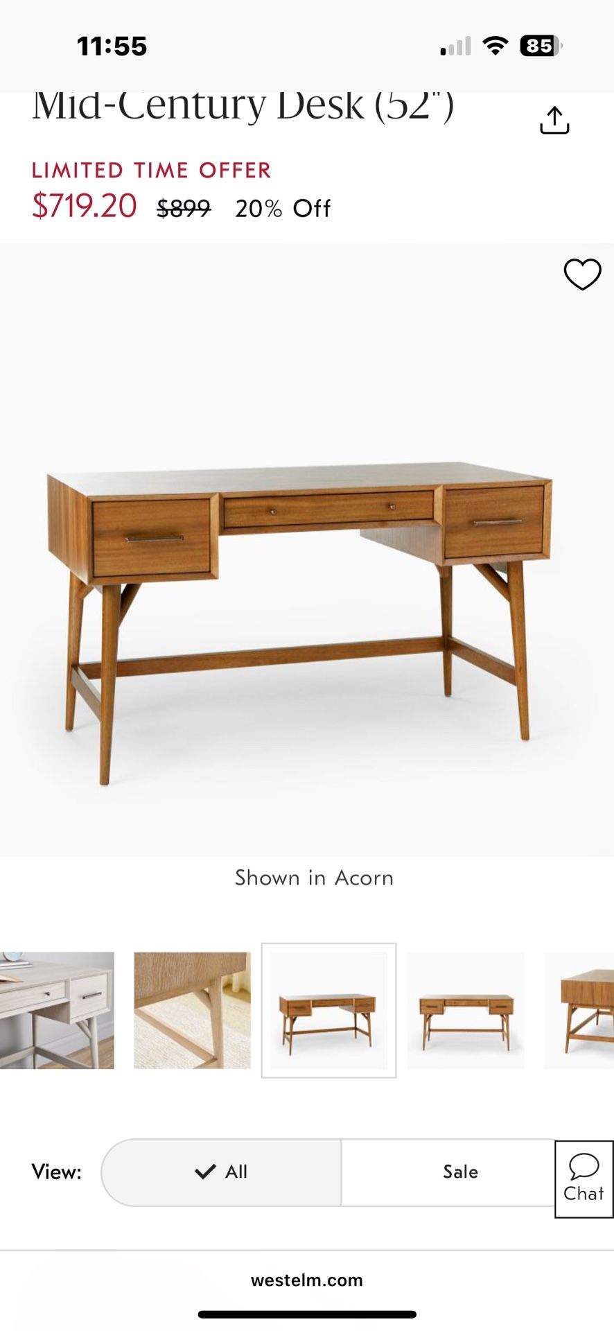 West elm mid Century Desk