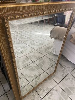 Big Vintage Gold Mirror