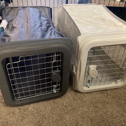 Two Small Collapsible Soft Sided Dog Kennels