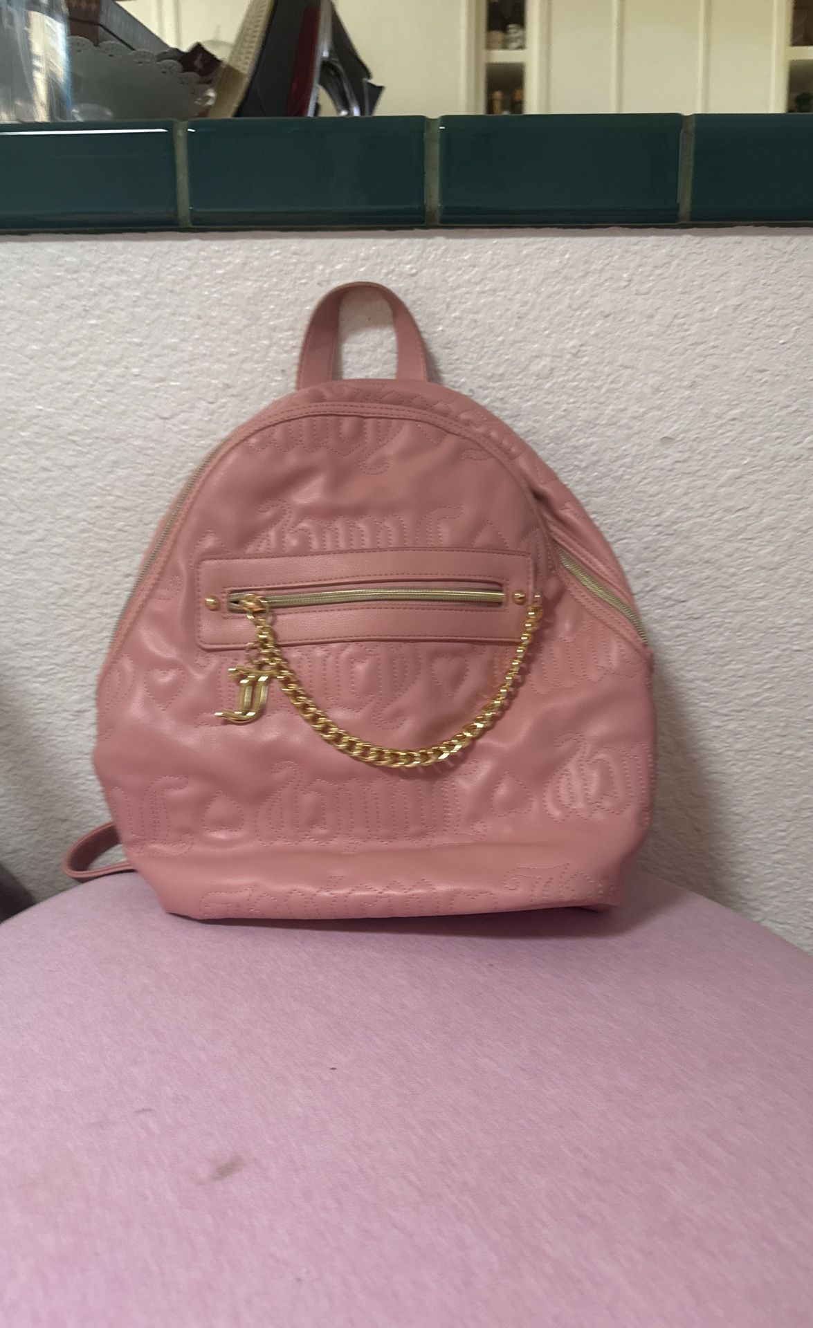 Juicy Couture Embossed Backpack-pink